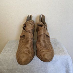 Altar'd State, chunky booties, front strap, back zipper closure, size 8